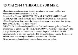 2014 05 13 MAI A THEOULE SUR MER HOMMAGE A NOS COMBATTANTS